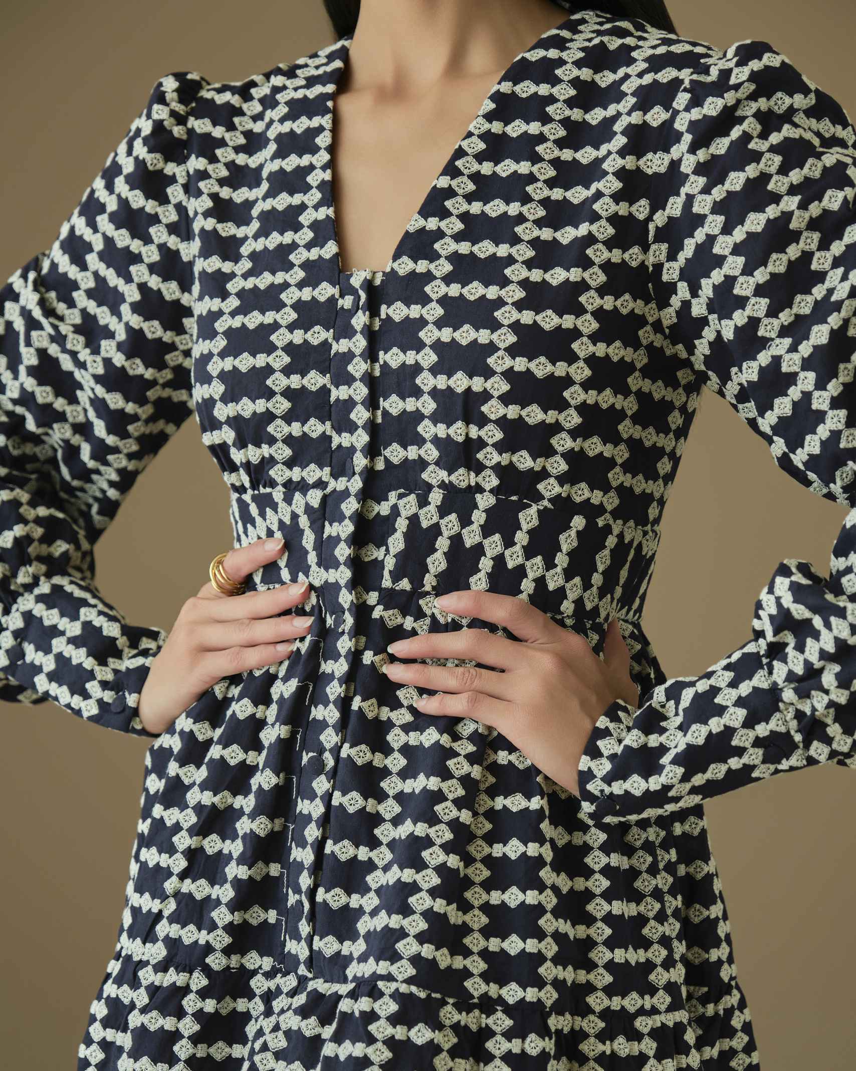 Negasi cotton embroidered dress