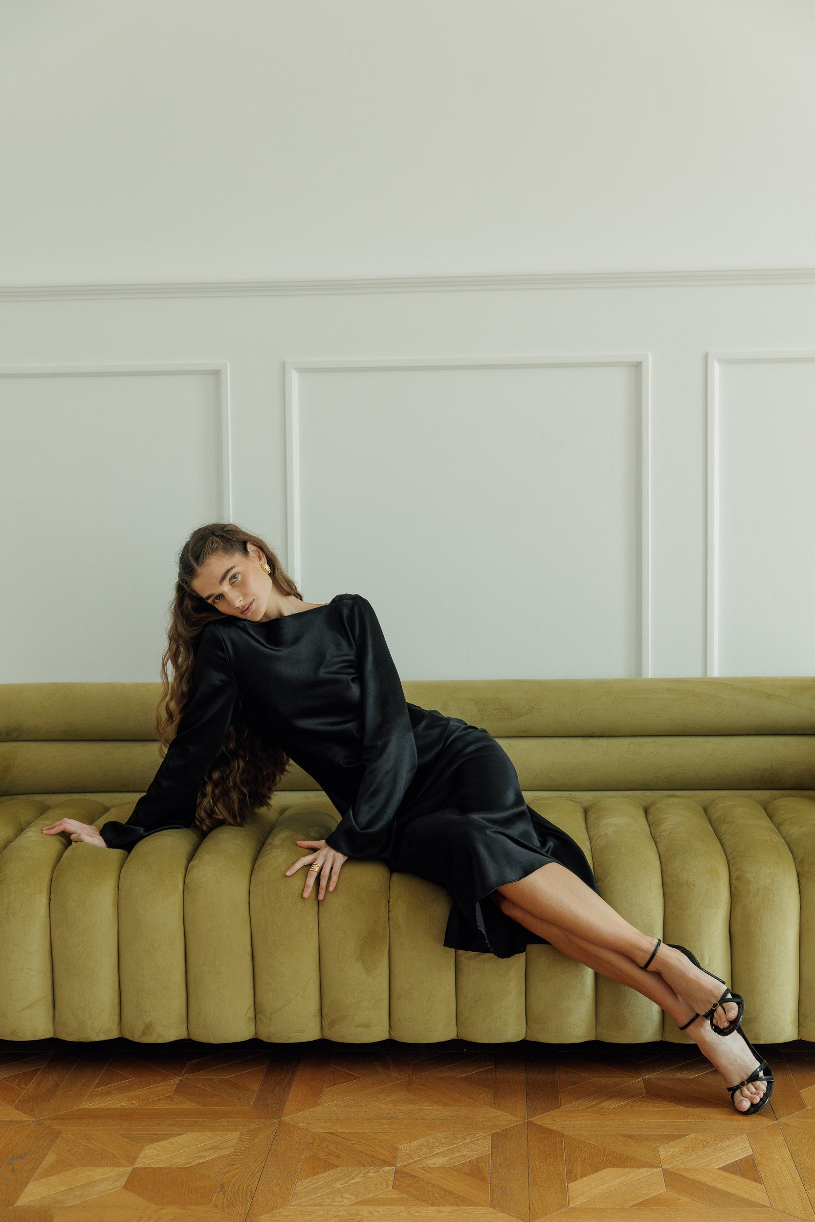 Mizzkeen Milla maxi dress featuring a low draped back