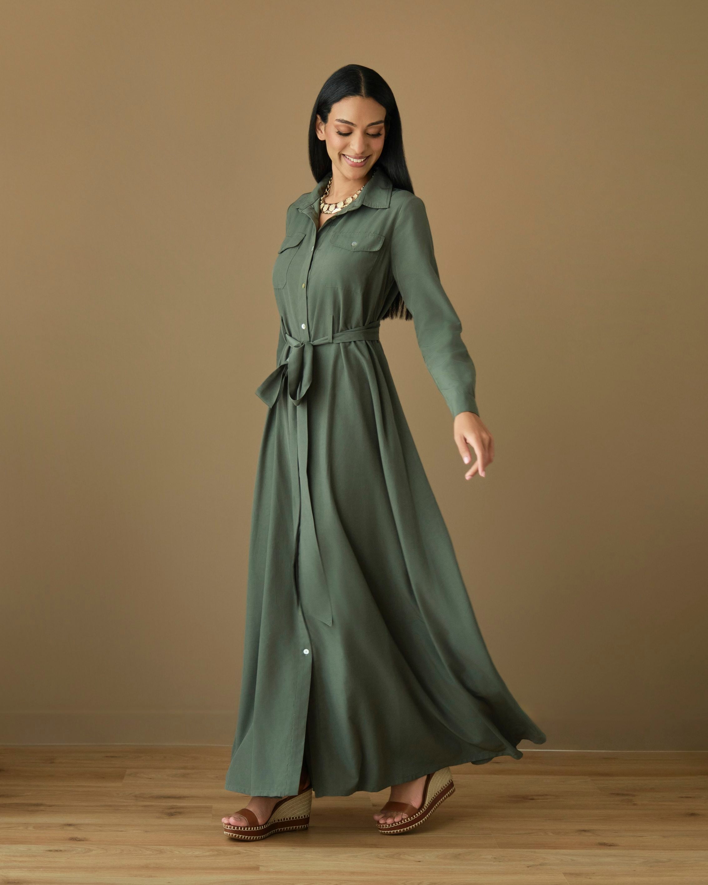 Eva maxi shirt dress